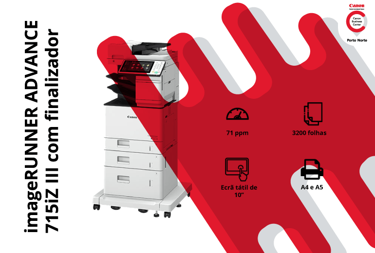 Impressora de Escritório – Canon imageRUNNER ADVANCE 715iZ III com finalizador - CBC Porto Norte